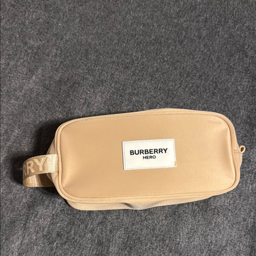 Burberry Tan Toiletry Bag with Minimalist Design